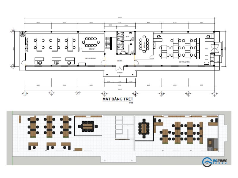 Bản vẽ 2D tầng 1