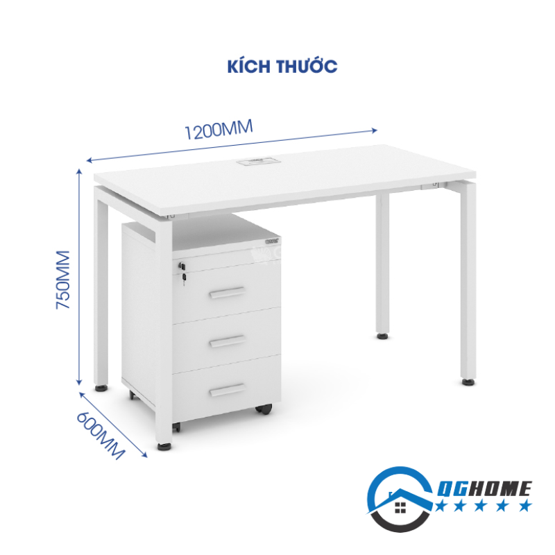 Kích thước bàn làm việc B203