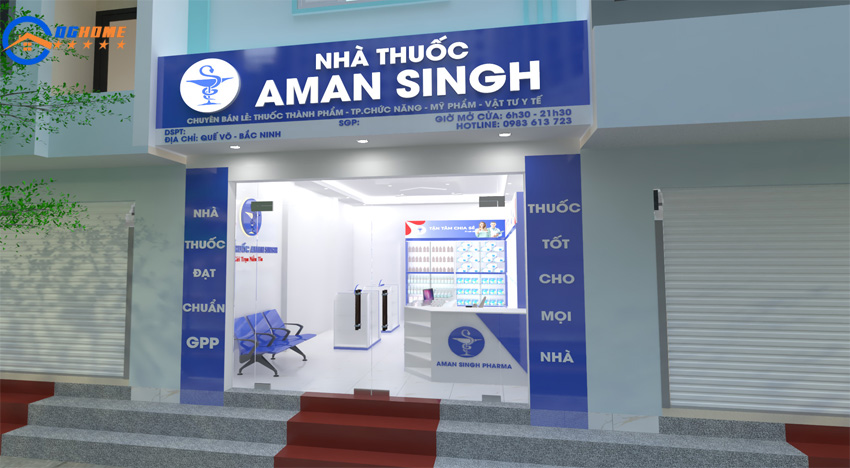 Thiết kế thi công nhà thuốc AMAN SINGH