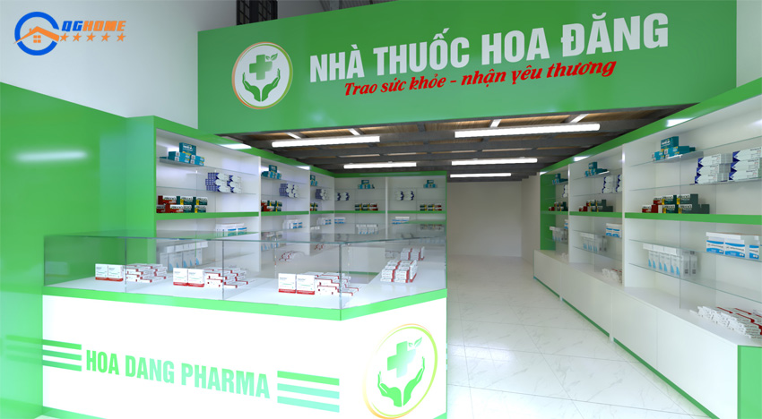 Mẫu nhà thuốc đẹp Hoa Đăng 