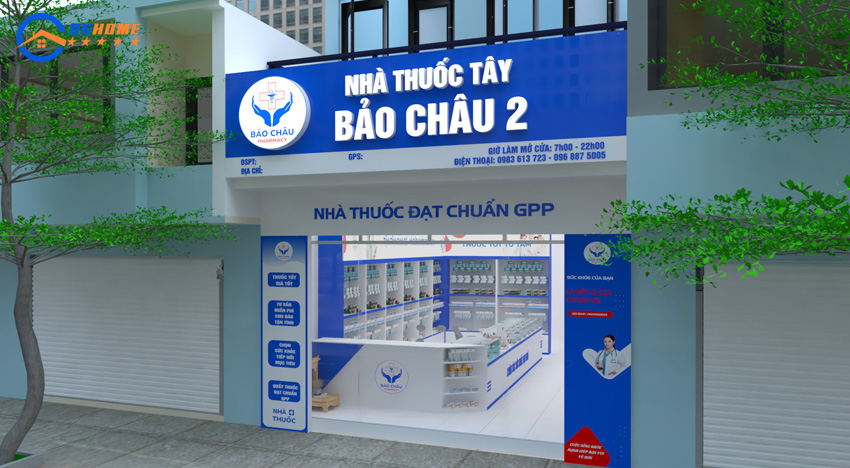 thiết kế quầy thuốc