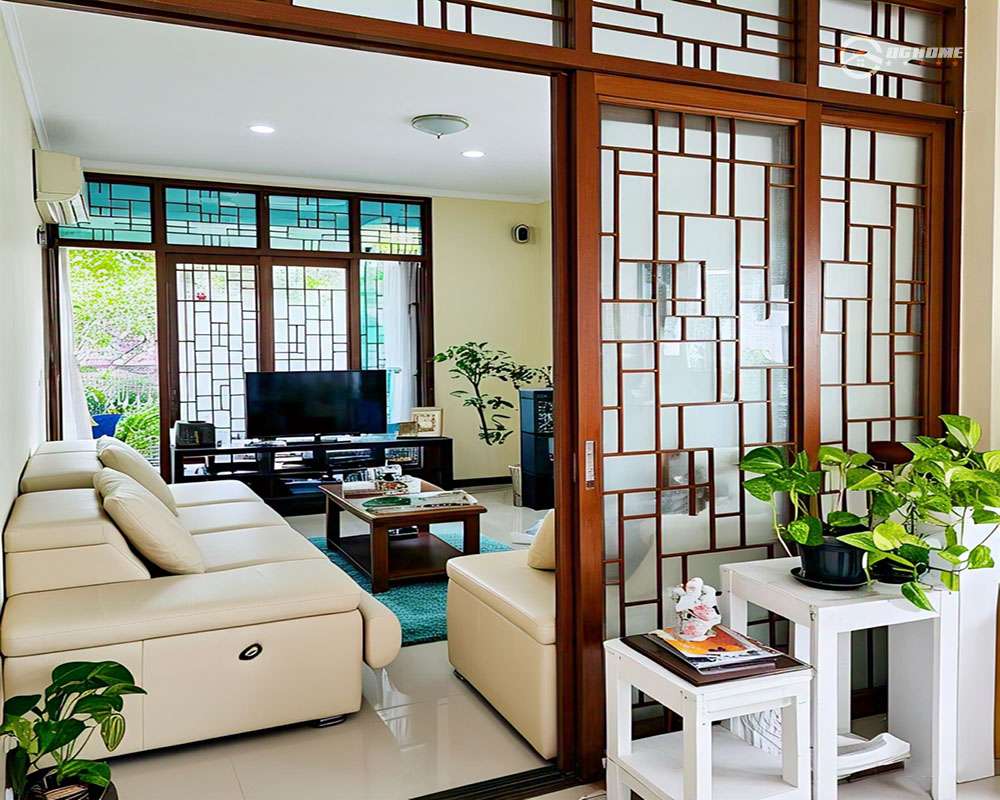 thiết kế phòng khách nhà ống 5m mặt tiền đẹp sang trọng