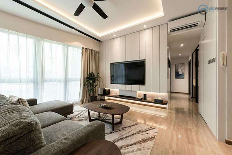Thiết kế phòng khách đẹp, sang trọng căn hộ 90m2