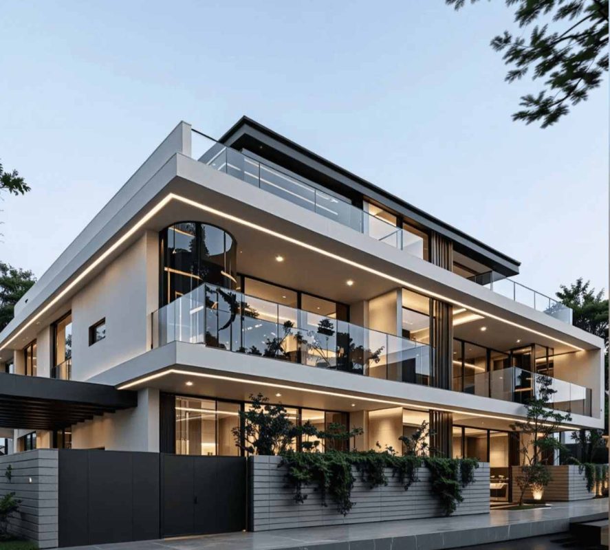 nha pho su dung den led trang tri